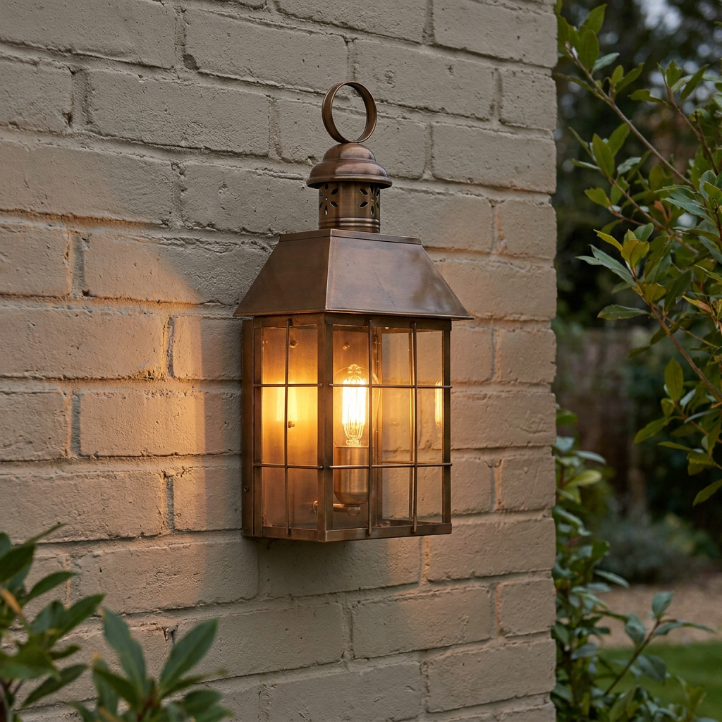 Elstead Hyde Park Aged Brass Outdoor Wall Light