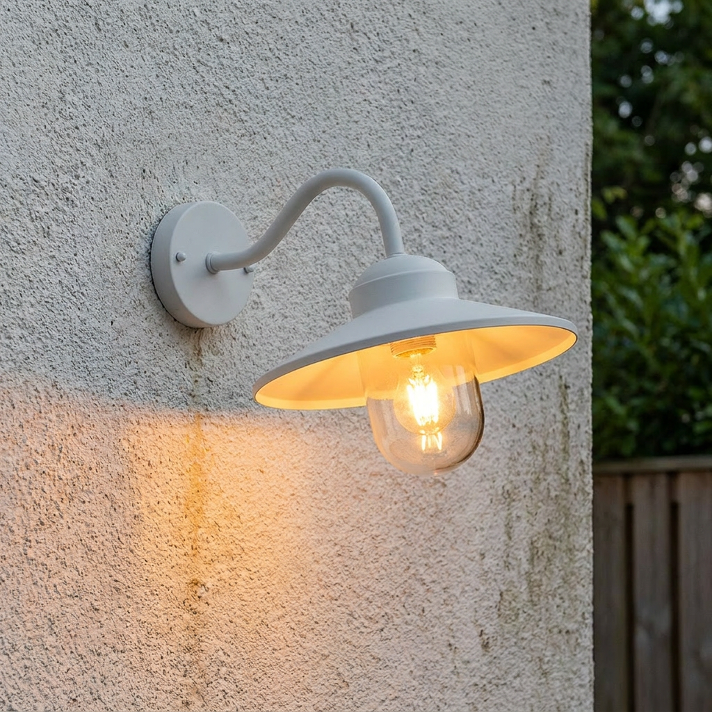 Elstead Klampenborg 1 Light White Outdoor Wall Light