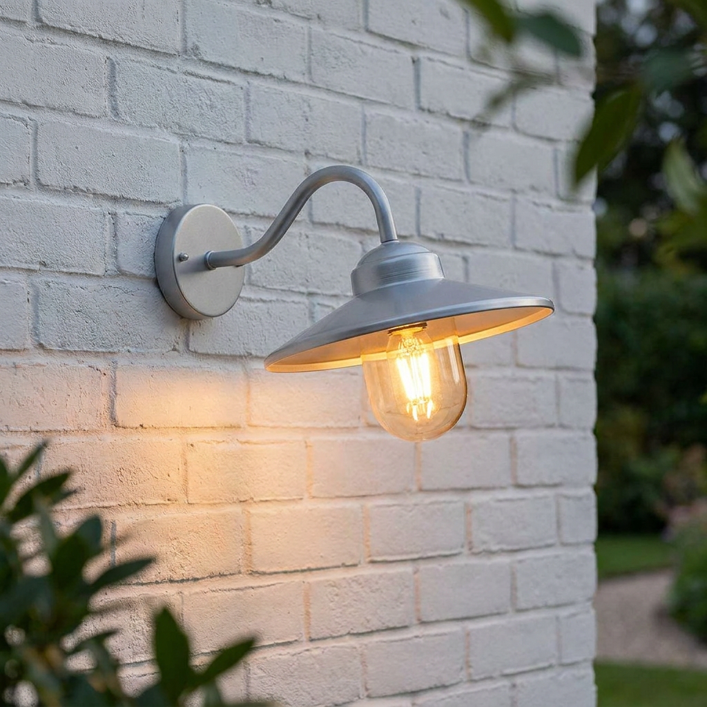 Elstead Klampenborg Silver Outdoor Wall Light