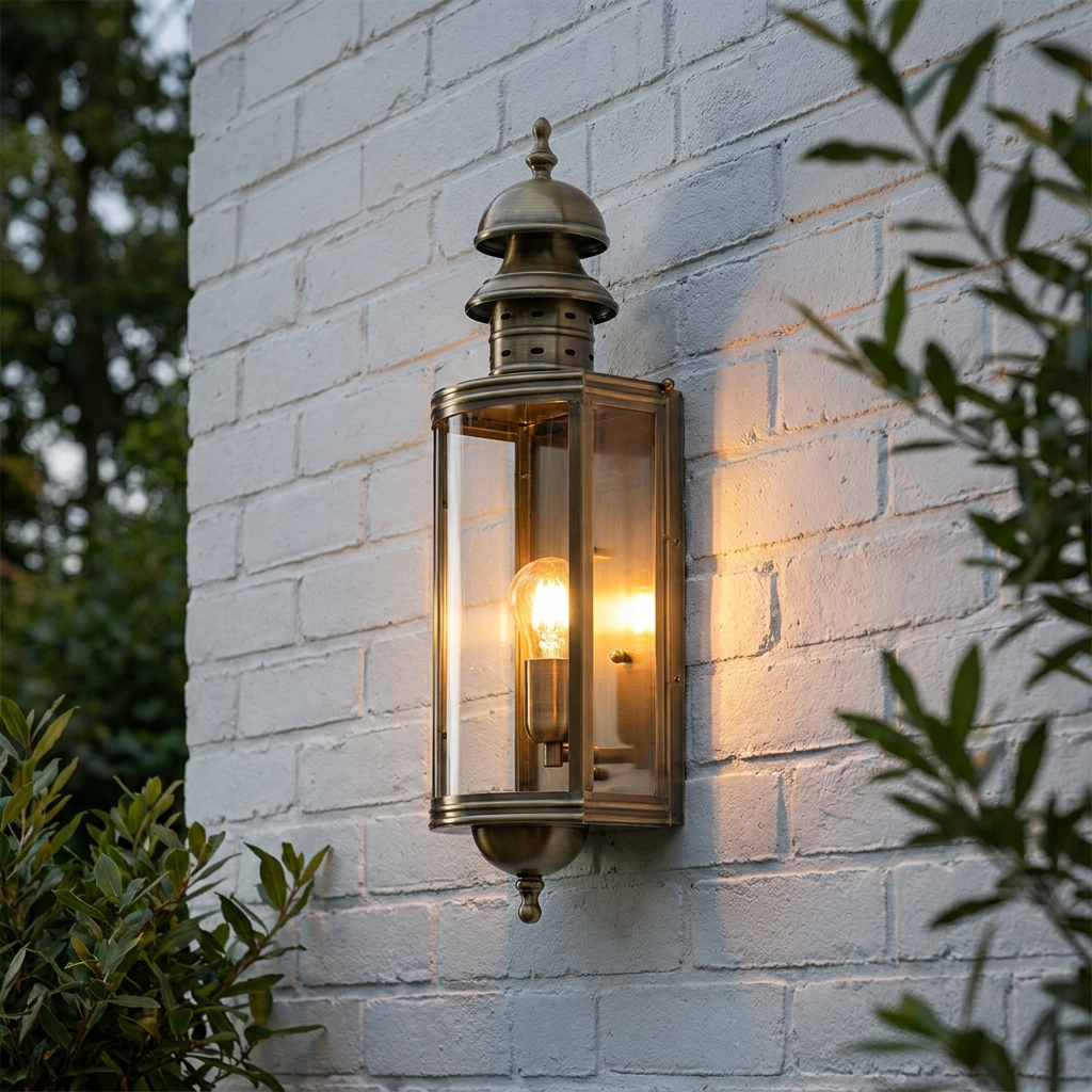 Elstead Lighting Downing Street Outdoor Brass Wall Light
