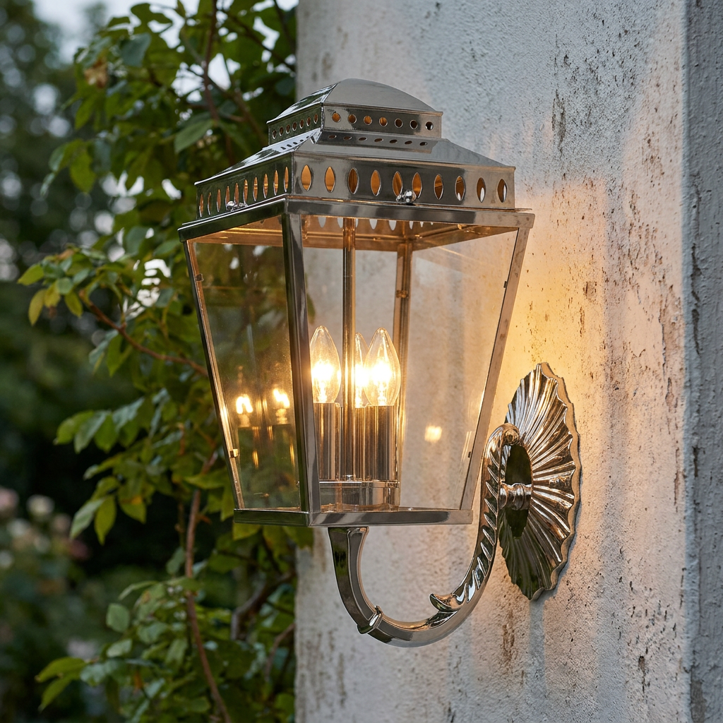 Elstead Mansion House Polished Nickel Outdoor Wall Light
