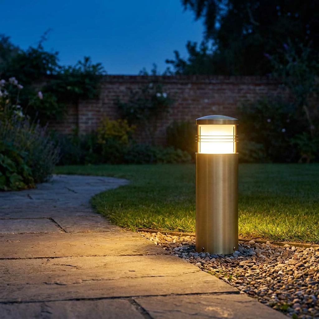 Elstead New Brighton 1 Light Medium Brass Outdoor Bollard-warehouse-25-09-26