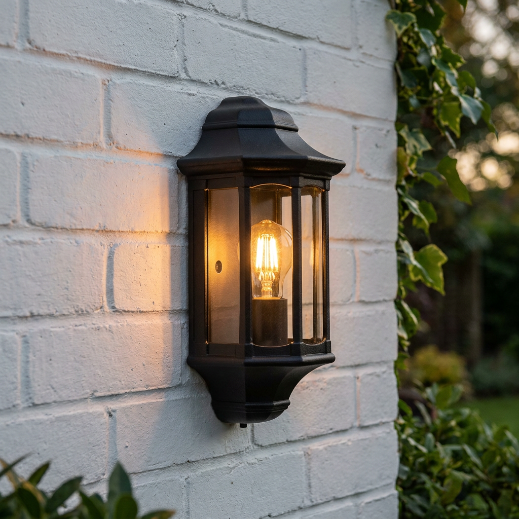 Elstead Newbury Black Outdoor Half Wall Light