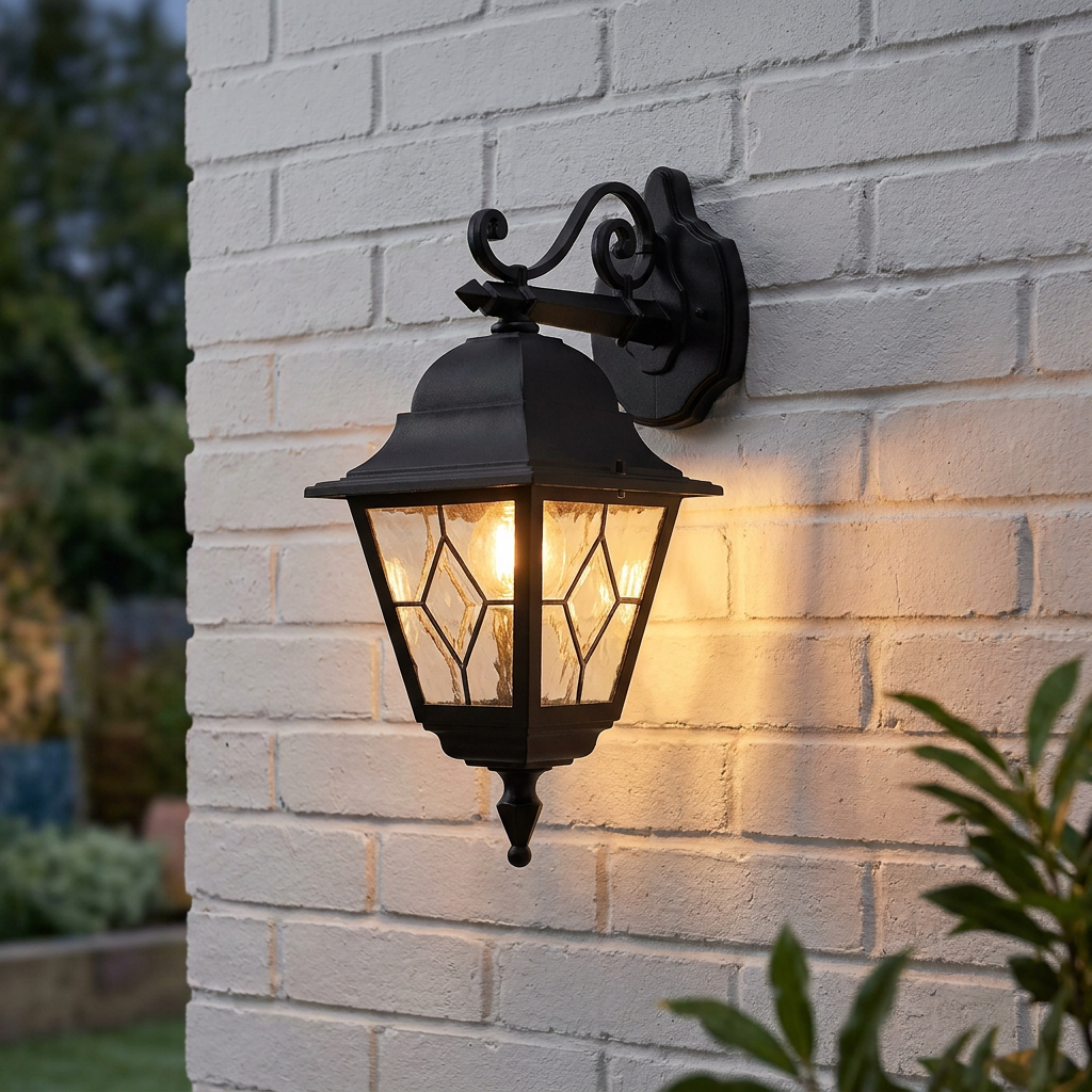 Elstead Norfolk Black Outdoor Downlighter Wall Light