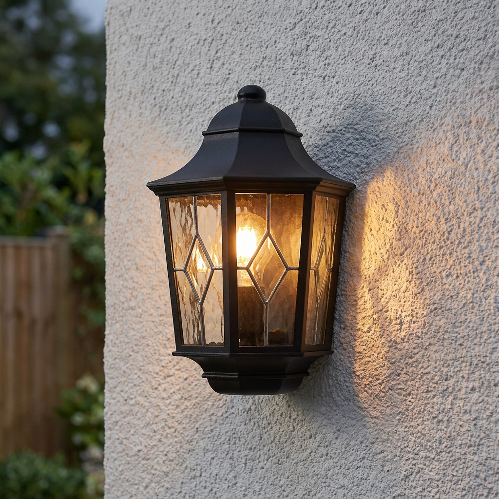 Elstead Norfolk Black Outdoor Half Wall Light