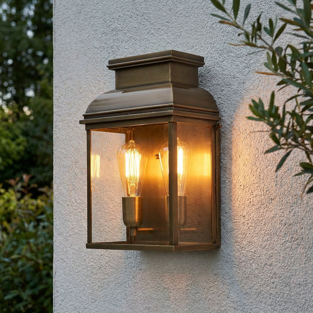 Elstead Old Bailey Brass Large Outdoor Wall Light