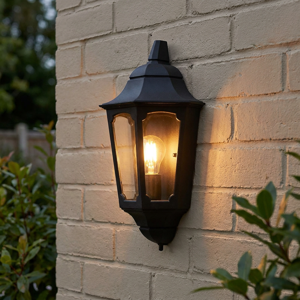 Elstead Parish Black Outdoor Half Wall Light