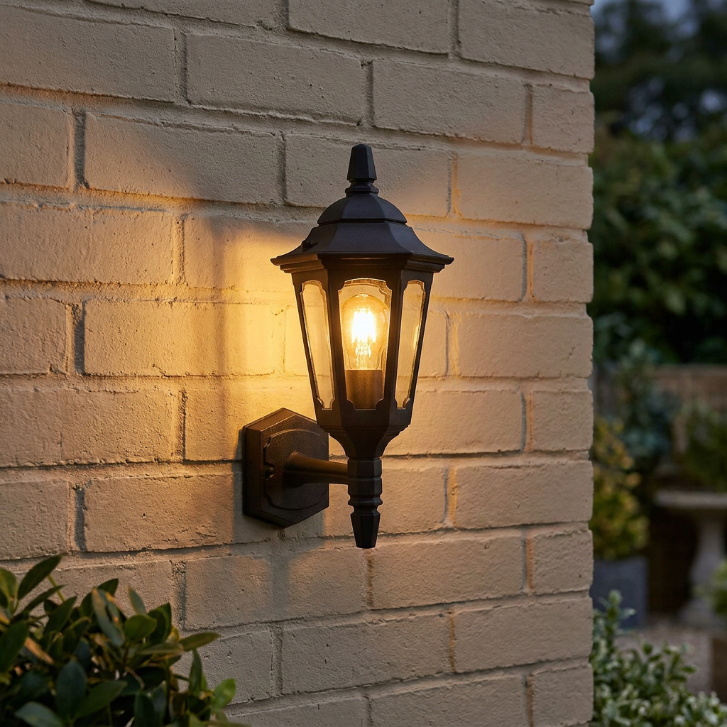 Elstead Parish Black Outdoor Mini Uplighter Wall Light