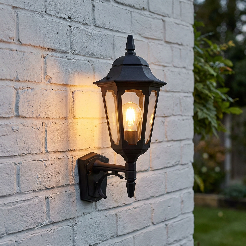 Elstead Parish Black Outdoor Uplighter Wall Light