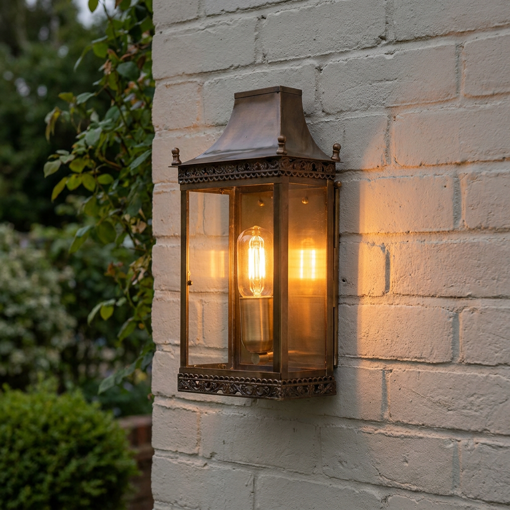 Elstead Regents Park Aged Brass Outdoor Wall Light