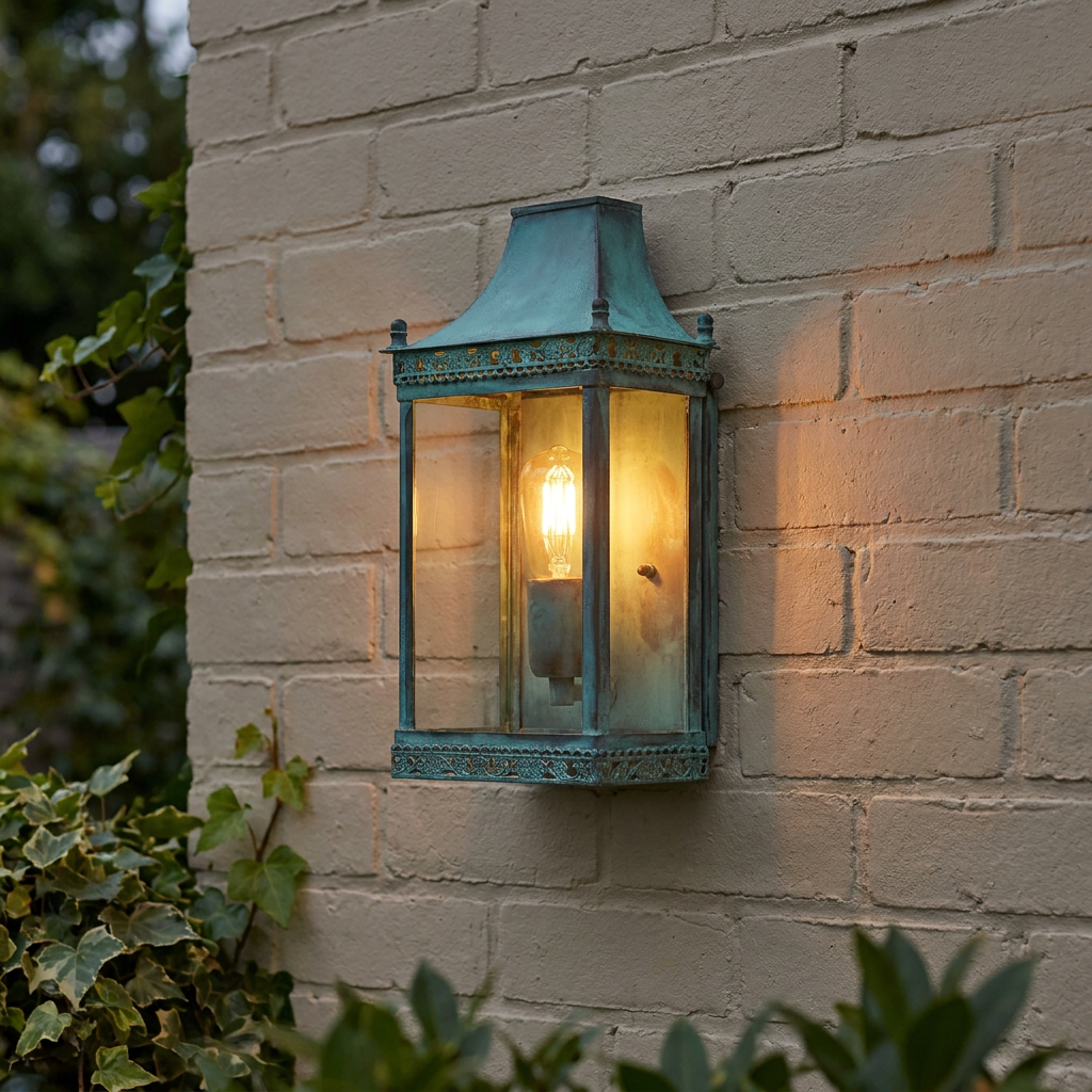 Elstead Regents Park Verdigris Outdoor Wall Light