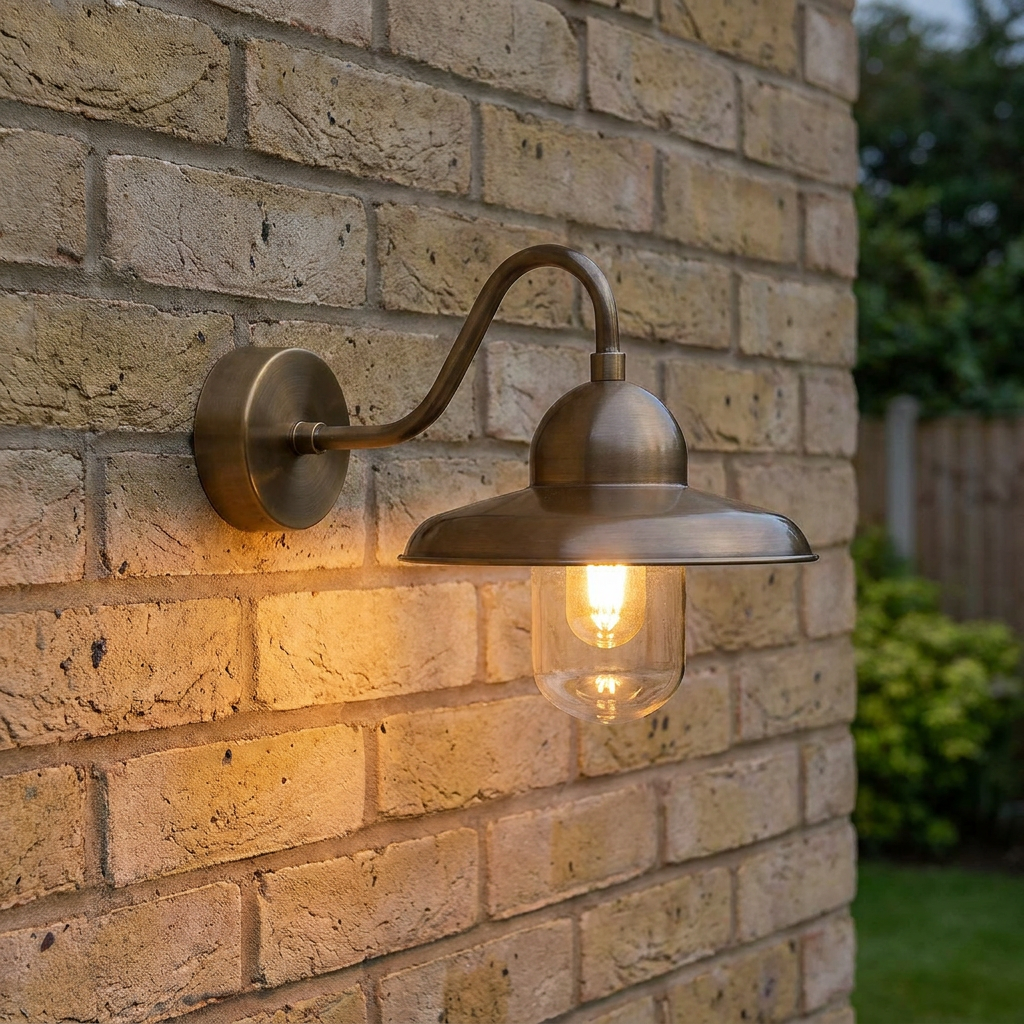 Elstead Somerton Brass Outdoor Wall Light