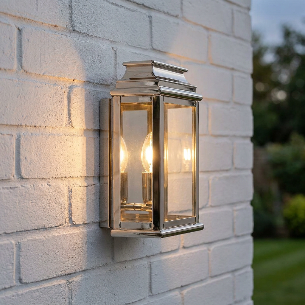 Elstead St Martins Polished Nickel Outdoor Wall Light