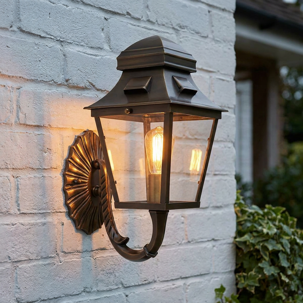 Elstead St Pauls Aged Brass Outdoor Wall Light-OB-35-25-09