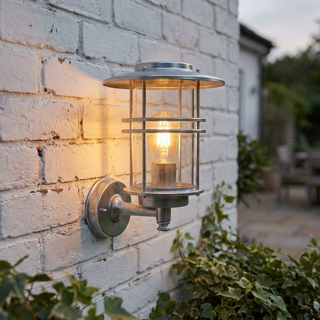 Elstead Stockholm Galvanised Steel Outdoor Wall Light