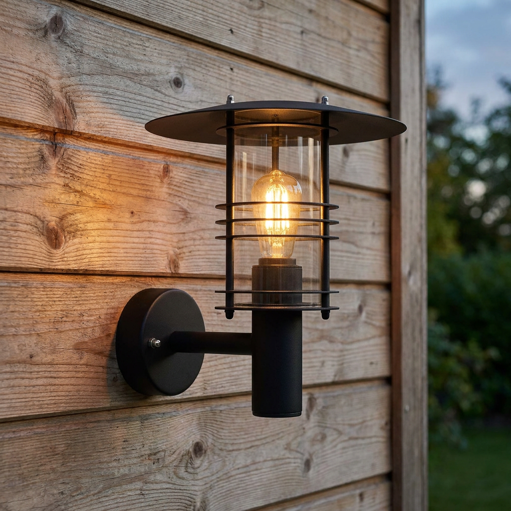 Elstead Stockholm Large Black Outdoor Wall Light