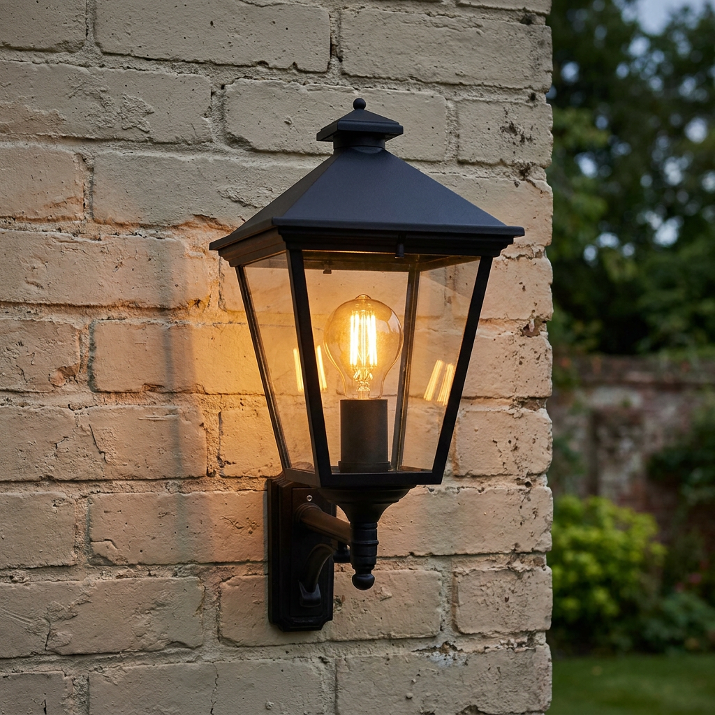 Elstead Turin Grande Black Outdoor Uplighter Wall Light
