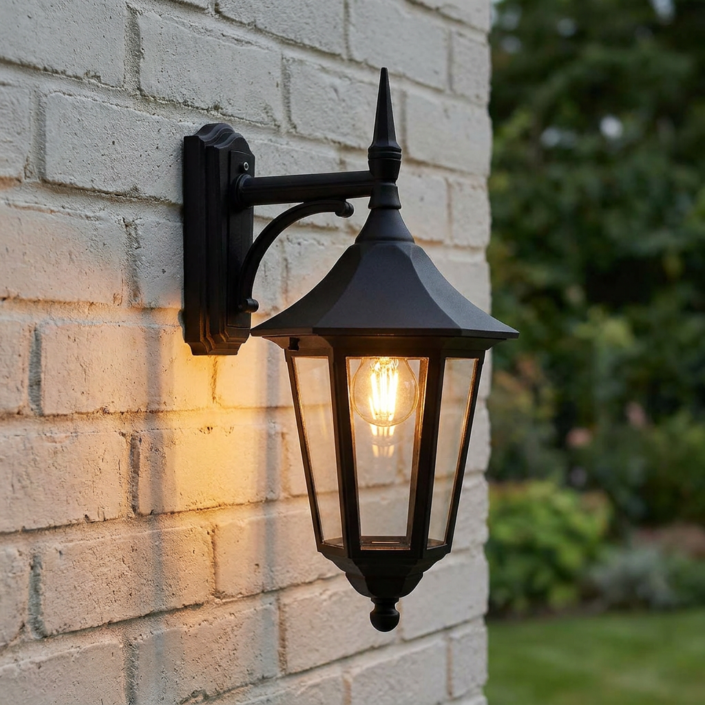 Elstead Valencia Black Outdoor Downlighter Wall Light