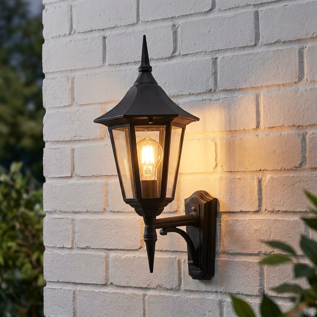 Elstead Valencia Black Outdoor Uplighter Wall Light