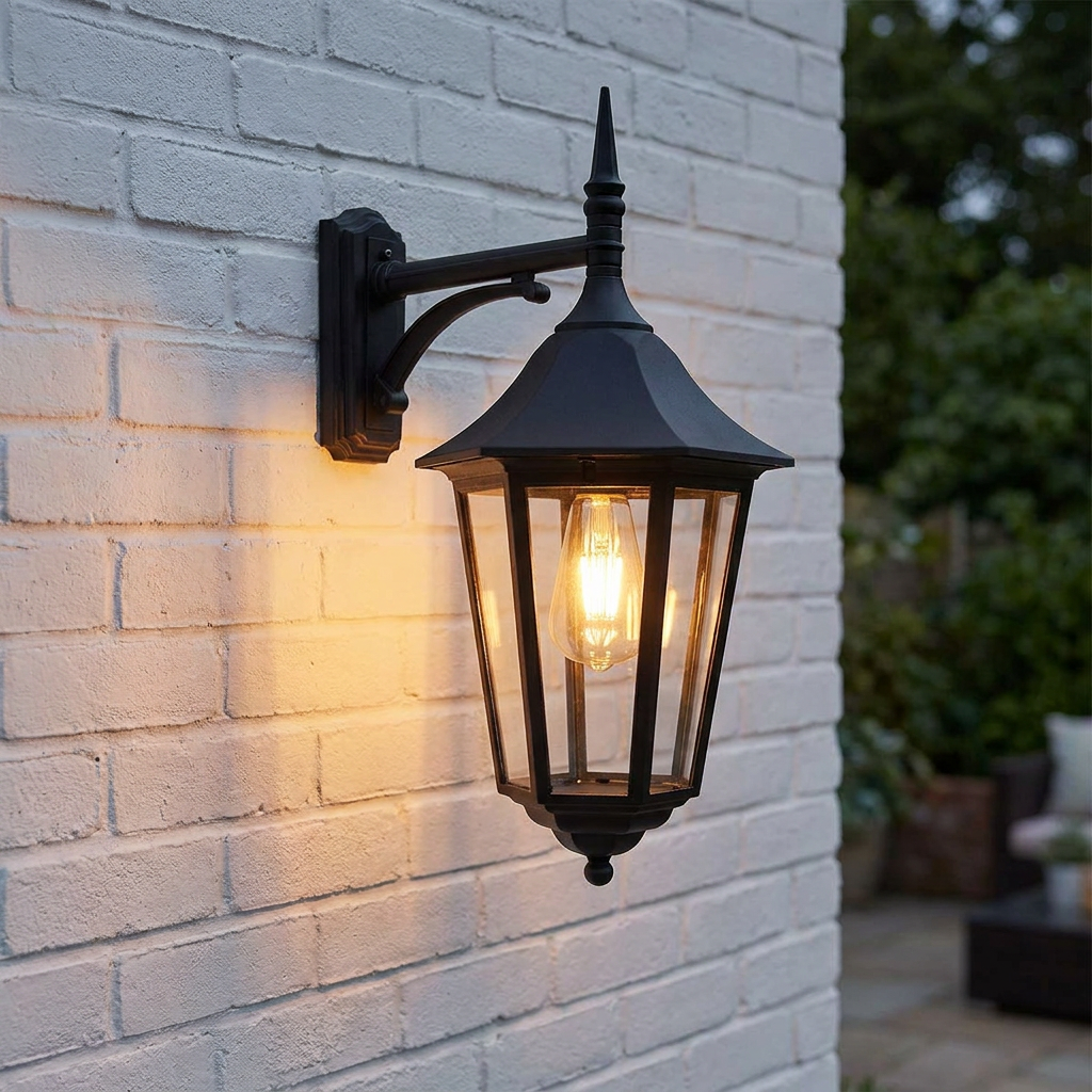 Elstead Valencia Grande Black Outdoor Downlighter Wall Light