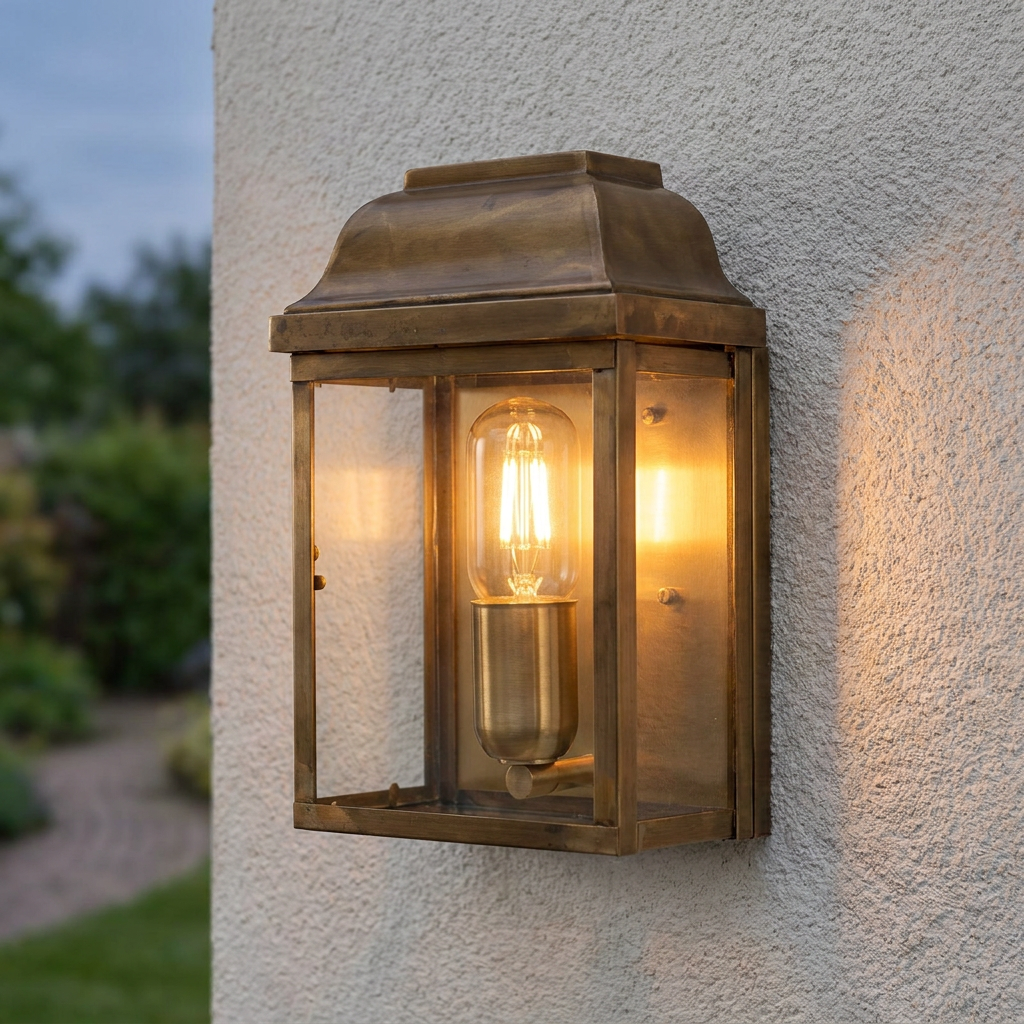 Elstead Victoria Aged Brass Outdoor Porch Ceiling  Wall Light