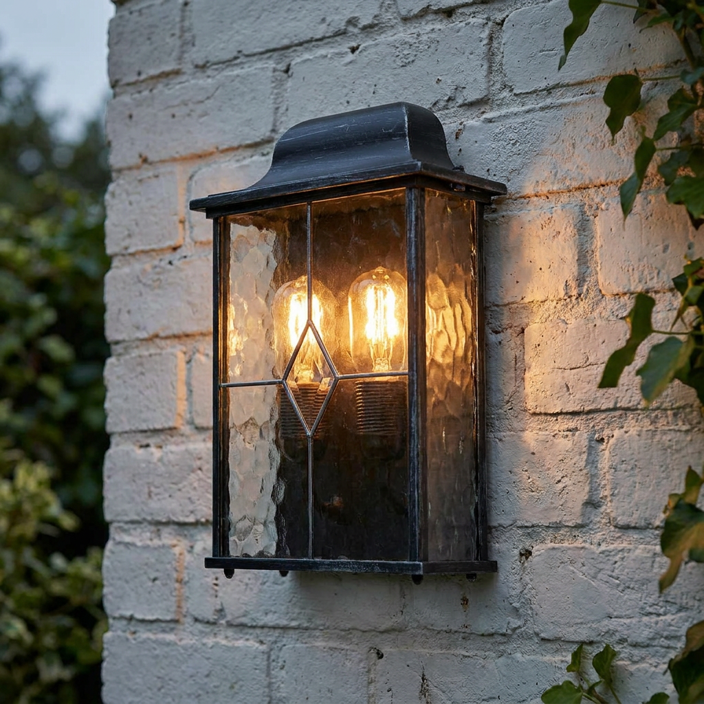 Elstead Wexford Black/Silver Outdoor Half Wall Light