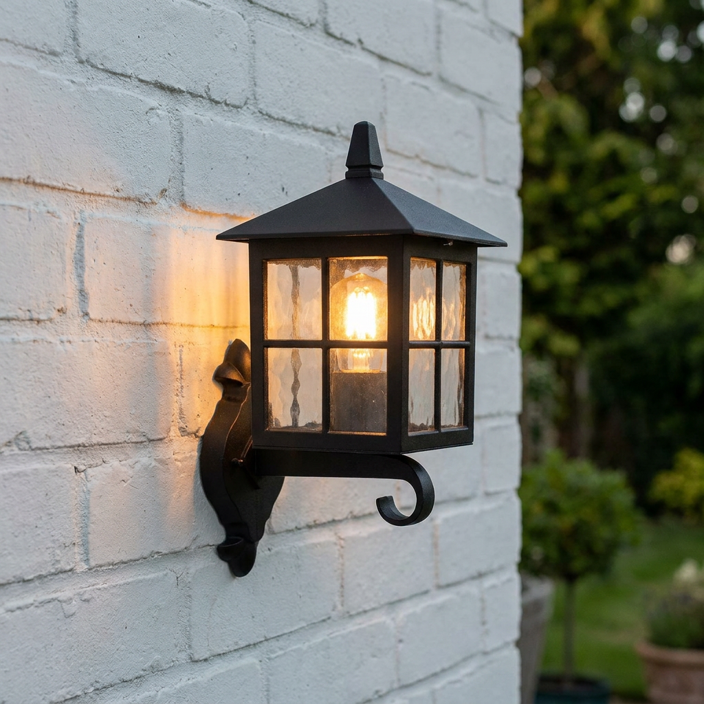 Elstead Winchester Black Outdoor Uplighter Wall Light
