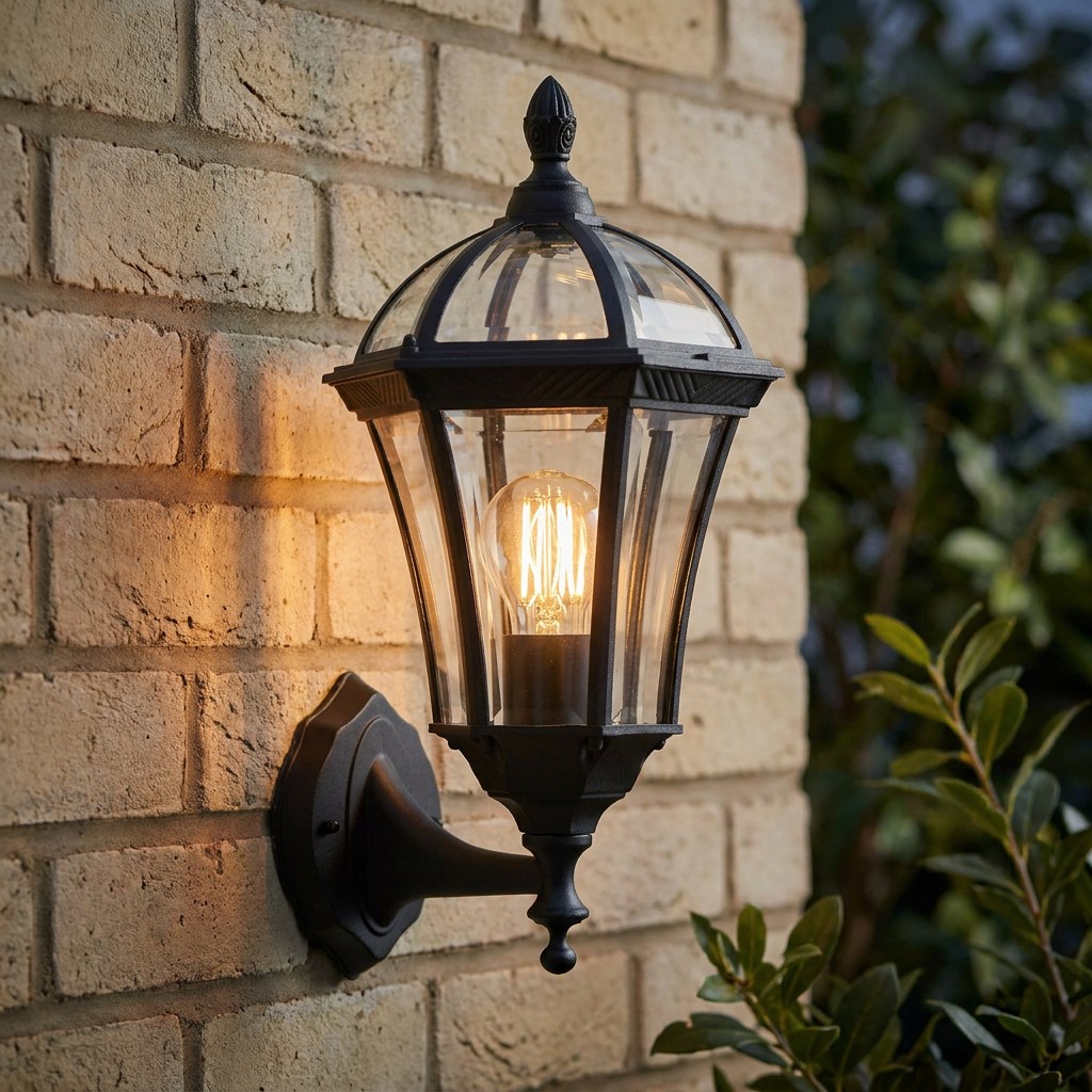 Endon Drayton Textured Black Outdoor Wall Light