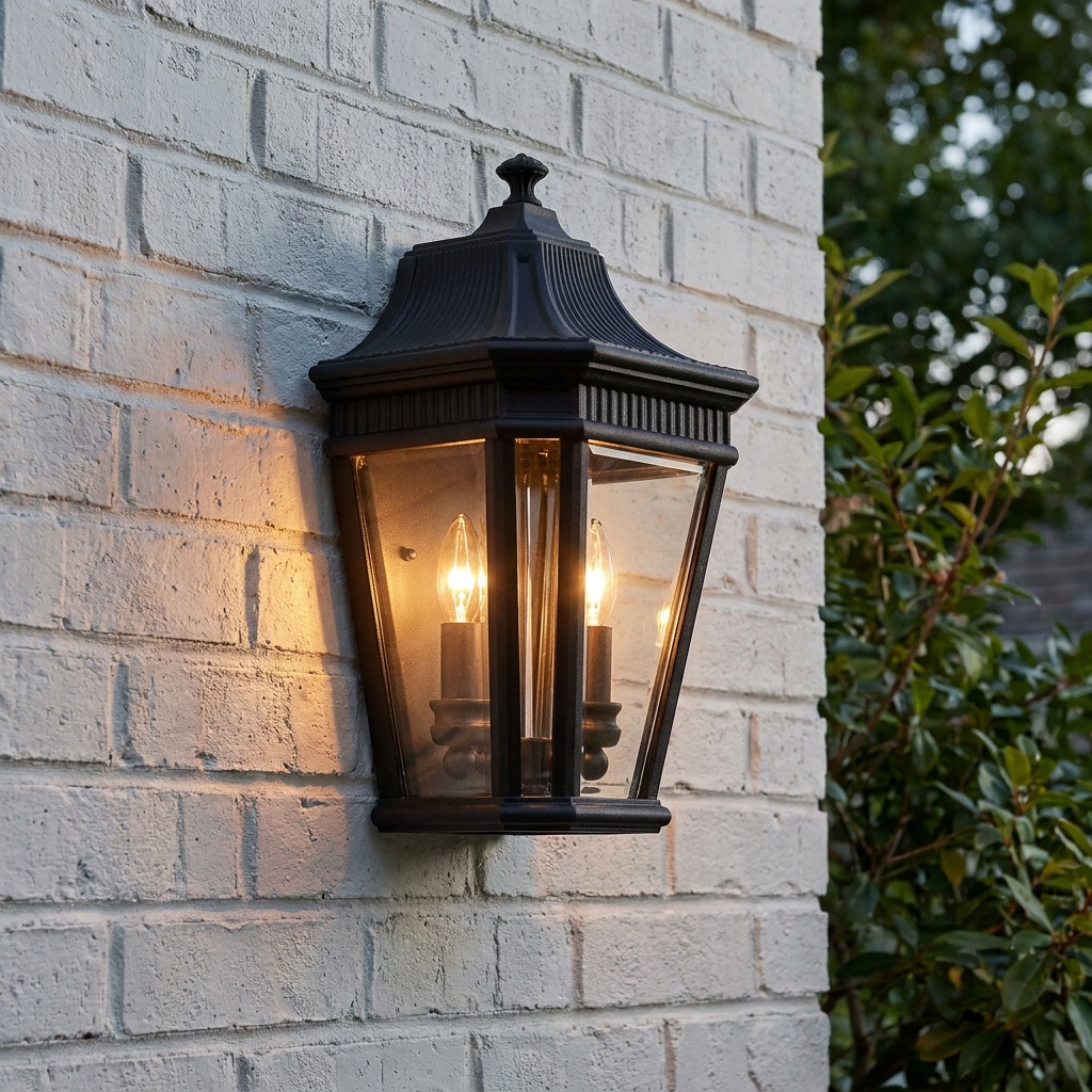 Feiss Cotswold Lane Black Outdoor Half Wall Light
