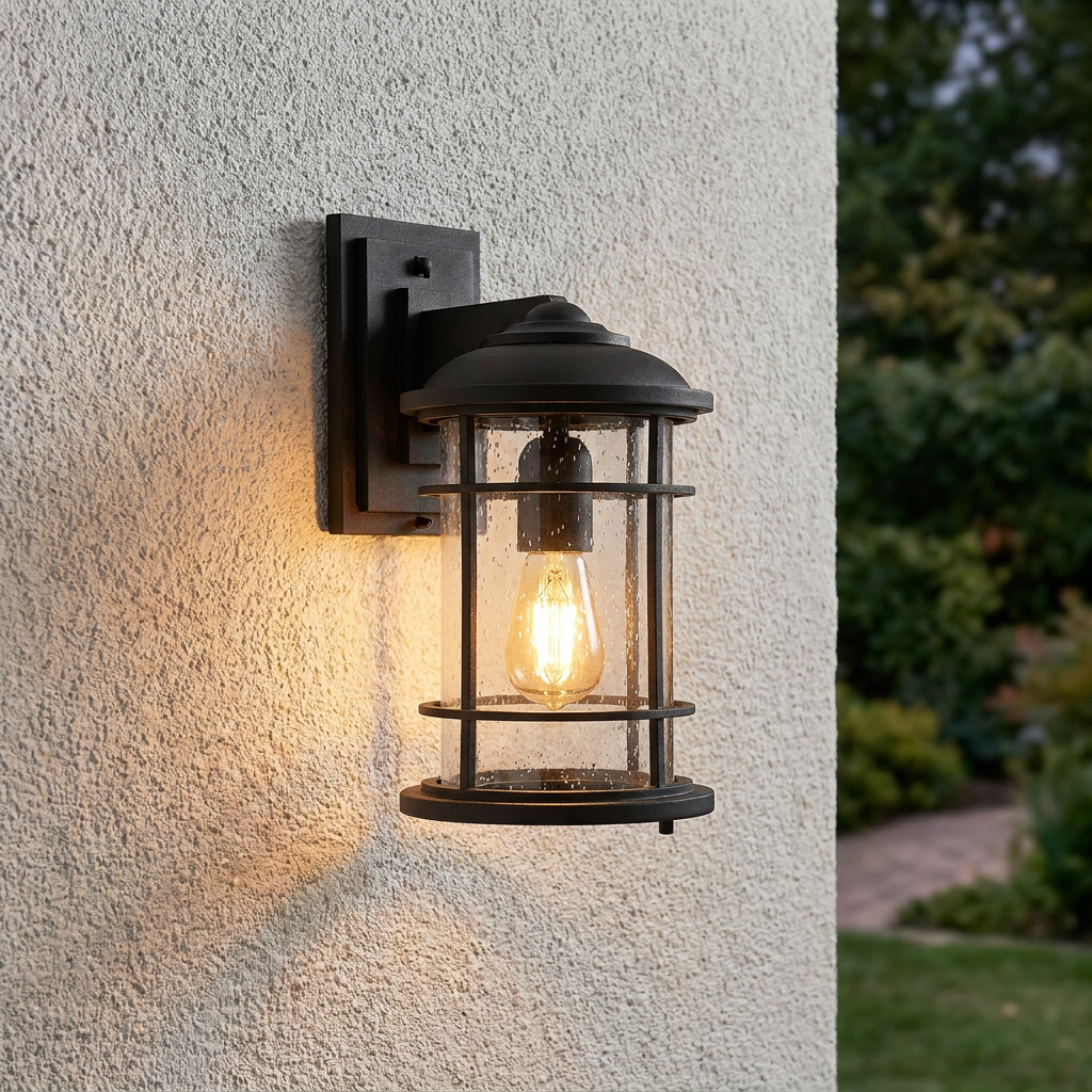 Feiss Lighthouse 1 Light Medium Black Outdoor Wall Light