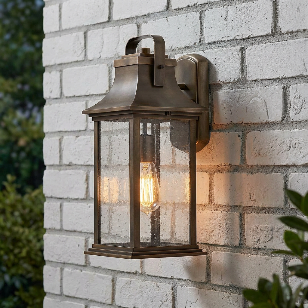 Grant 1 Light Medium Bronze Outdoor Wall Lantern