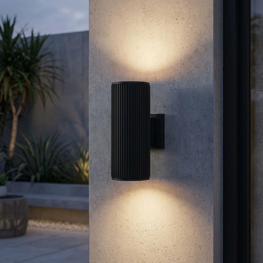 Hamburg Outdoor 1 Light Black Wall/Porch Up/Down Light