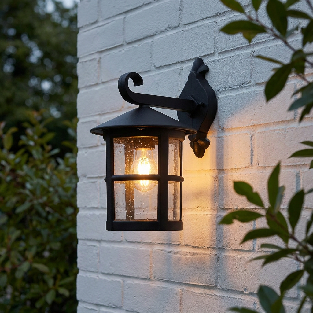Hereford II Black Outdoor Large Downlighter Wall Light