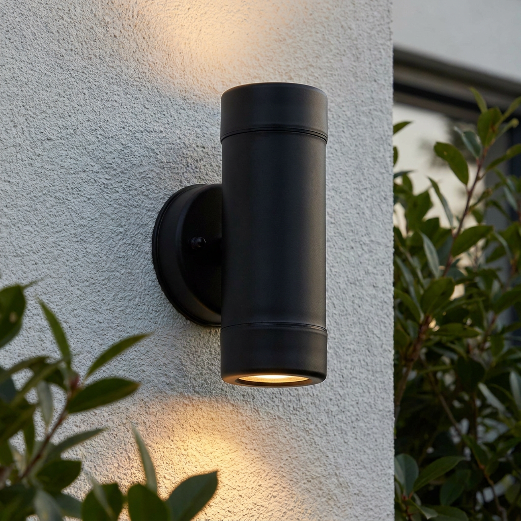 Icarus 2 Light Black Outdoor Wall Light IP44 7W