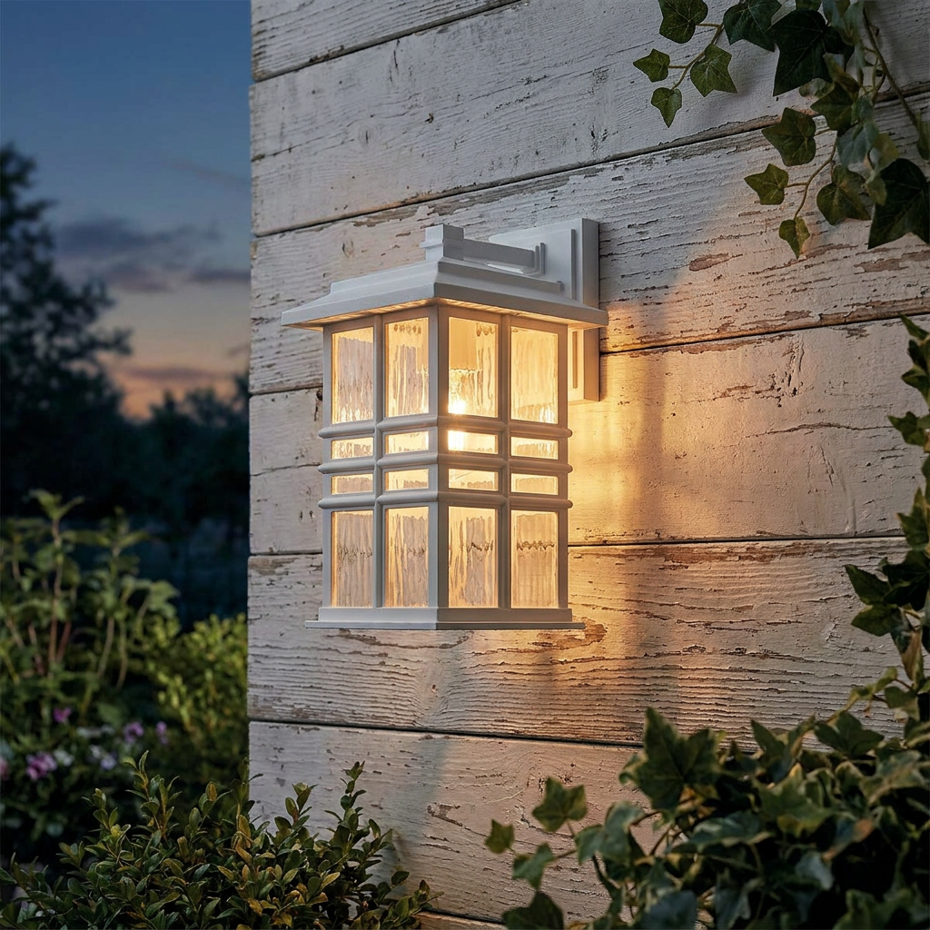 Kichler Beacon Square 1 Light Medium White Outdoor Wall Light