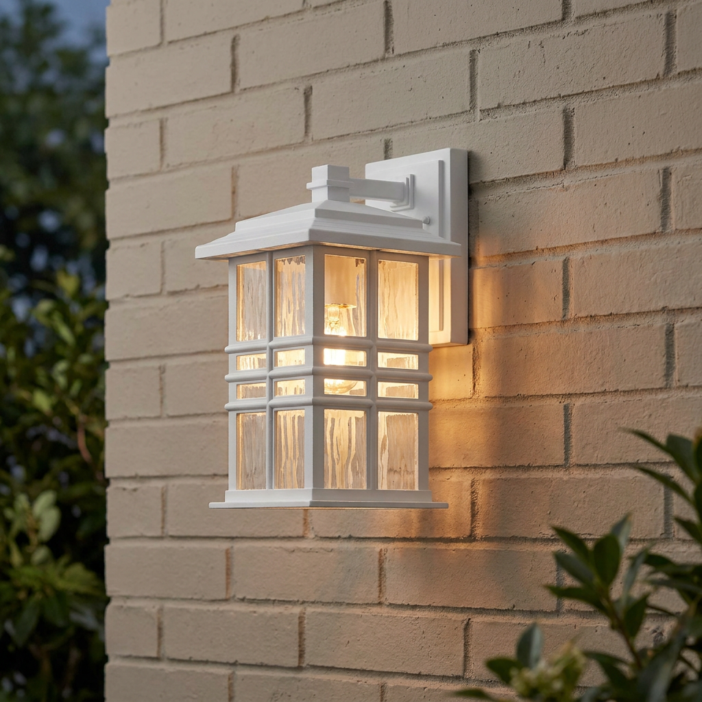 Kichler Beacon Square 1 Light Small White Outdoor Wall Lanter