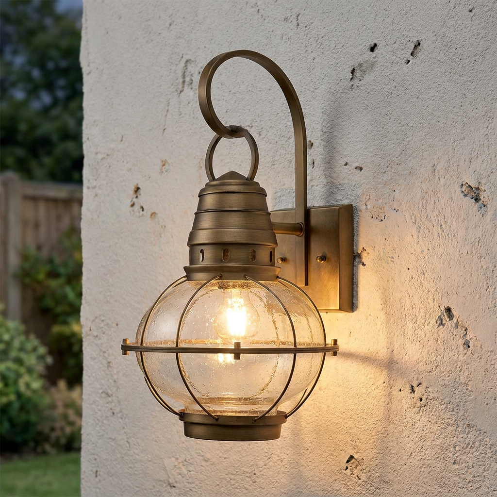Kichler Bridgepoint 1 Light Large Brass Outdoor Wall Light