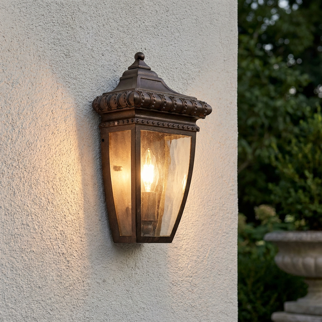 Kichler Venetian Rain Brushed Bronze Outdoor Half Wall Light