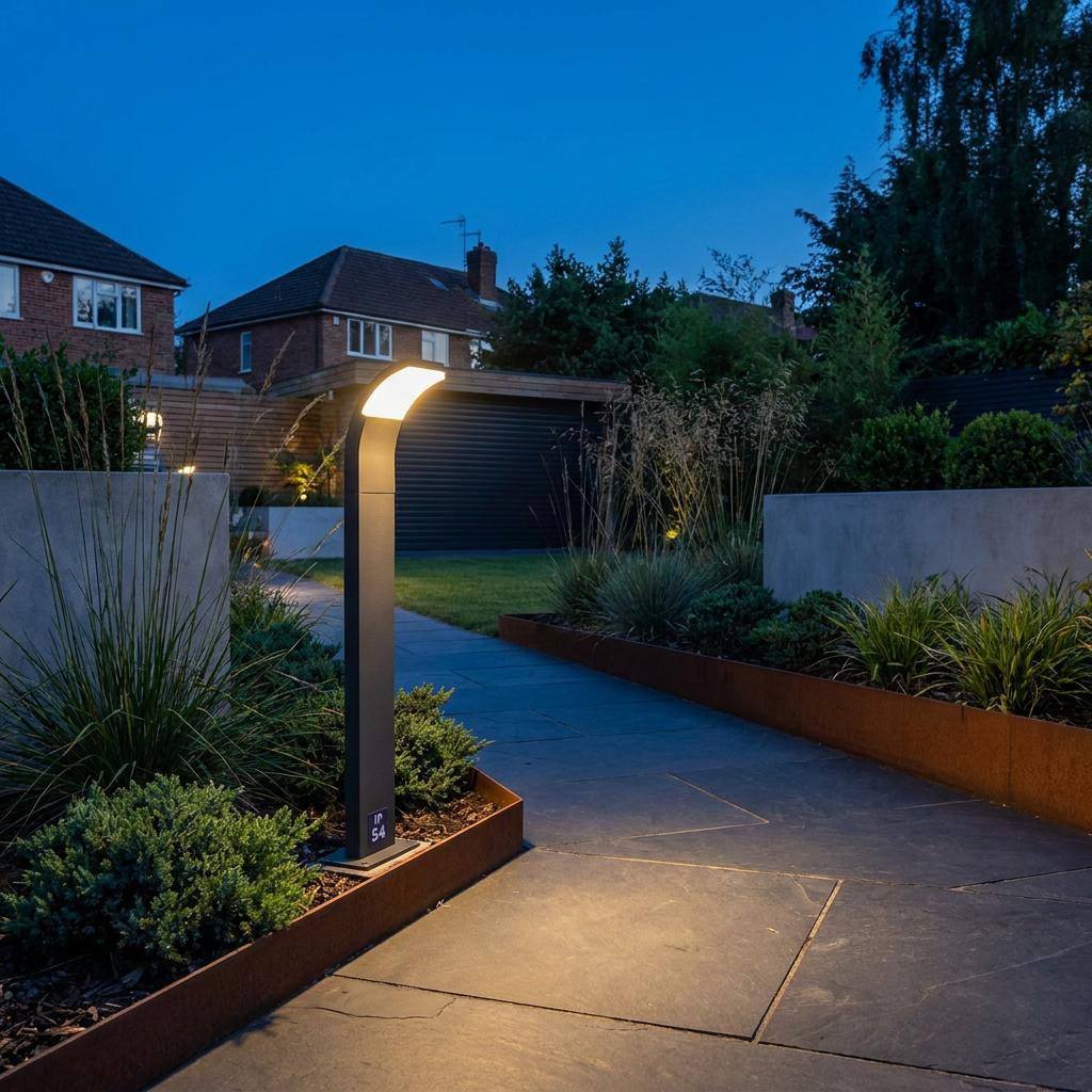 Oaks Kroz Dark Grey Finish Outdoor LED Post Light 185/1000 DG