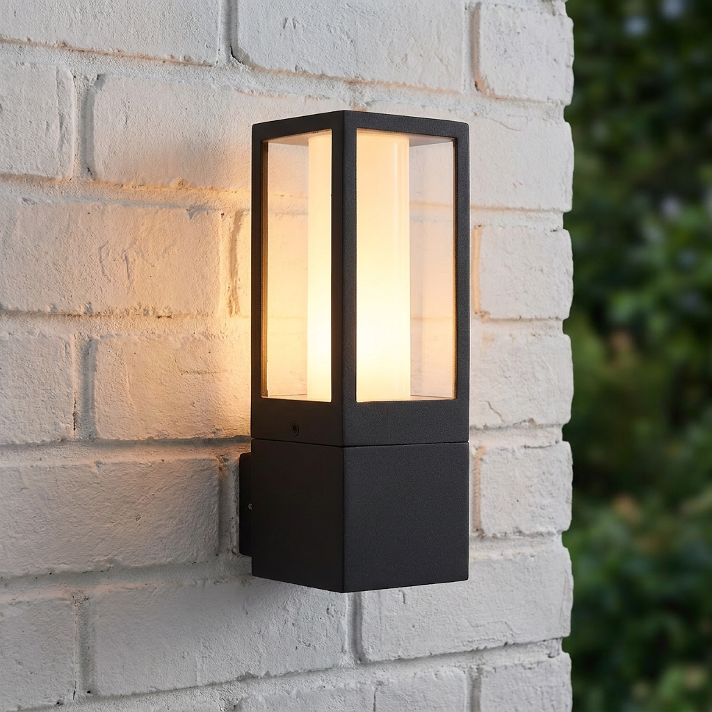 Lantern Black Outdoor Wall Light IP44 7W
