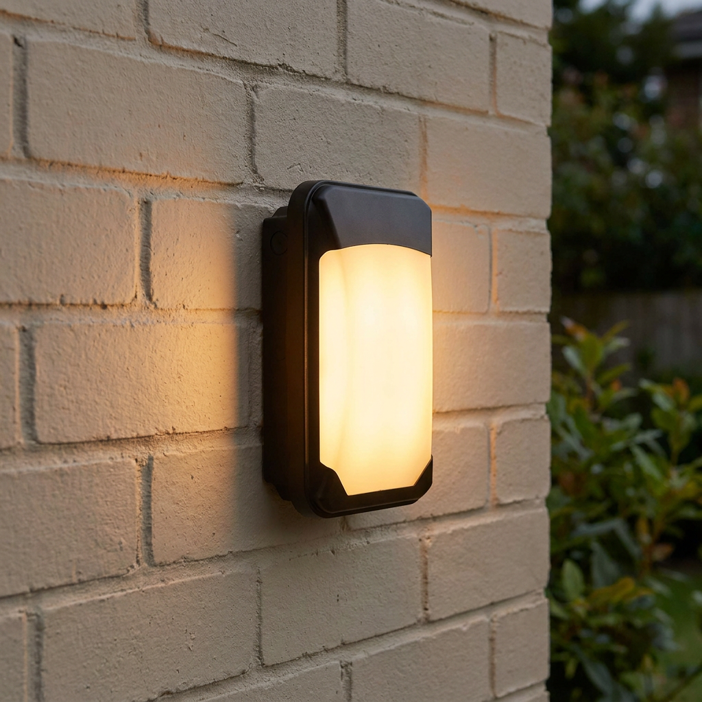 Lucca Small Black Outdoor Wall Light with Microwave Sensor IP65