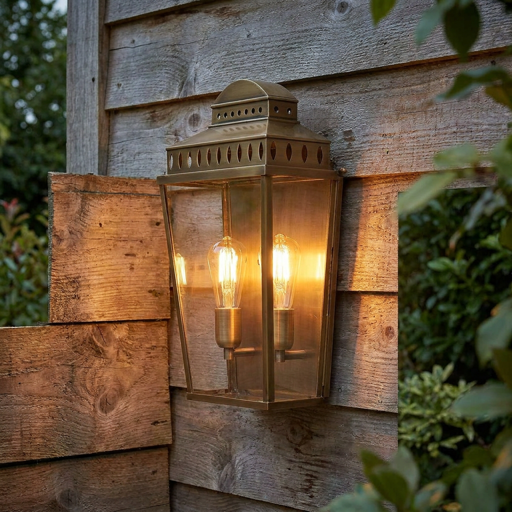 Mansion House 1 Light Large Brass Outdoor Wall Light