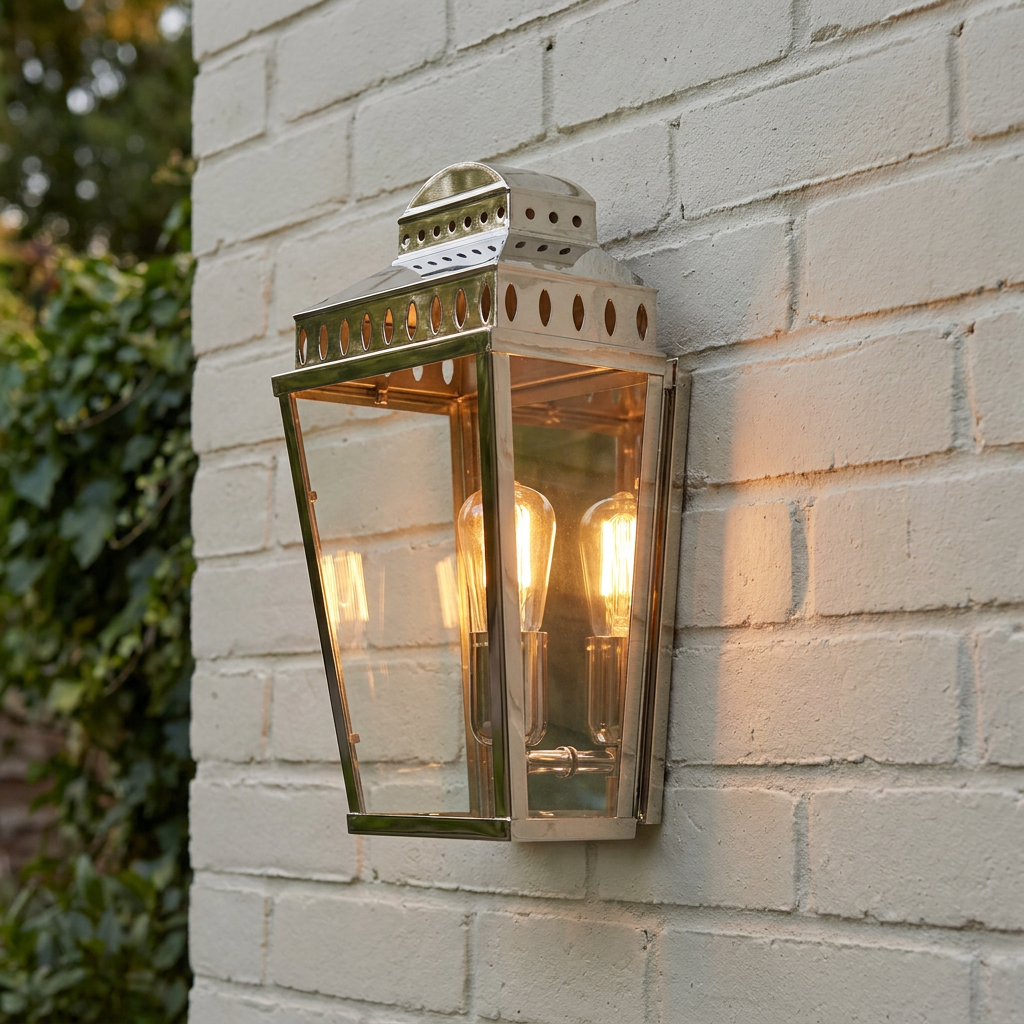 Mansion House Polished Nickel Outdoor Porch Ceiling  Wall Light