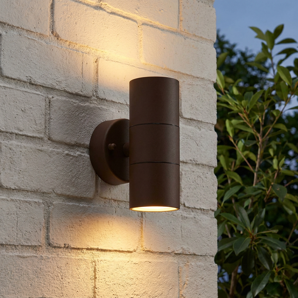 Metro LED Rust Brown Outdoor 2 Light Up/Down Wall Light