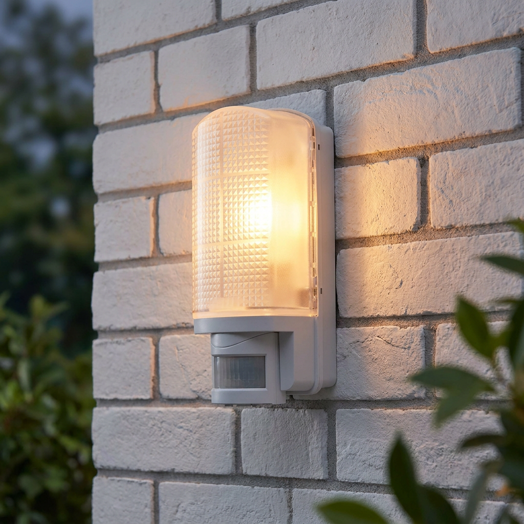 Motion LED White PIR Outdoor Wall Light IP44 6W
