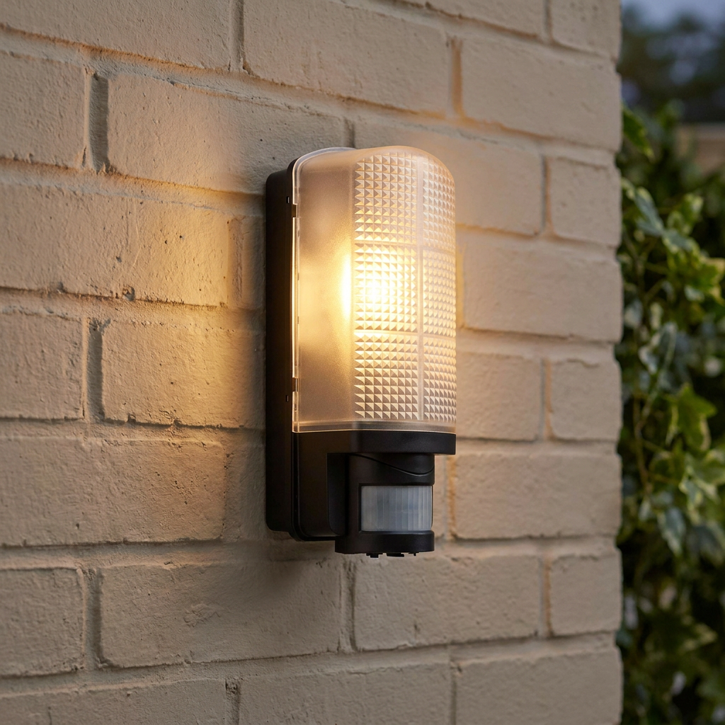 Motion PIR Sensor Outdoor Black Wall Light IP44 60W