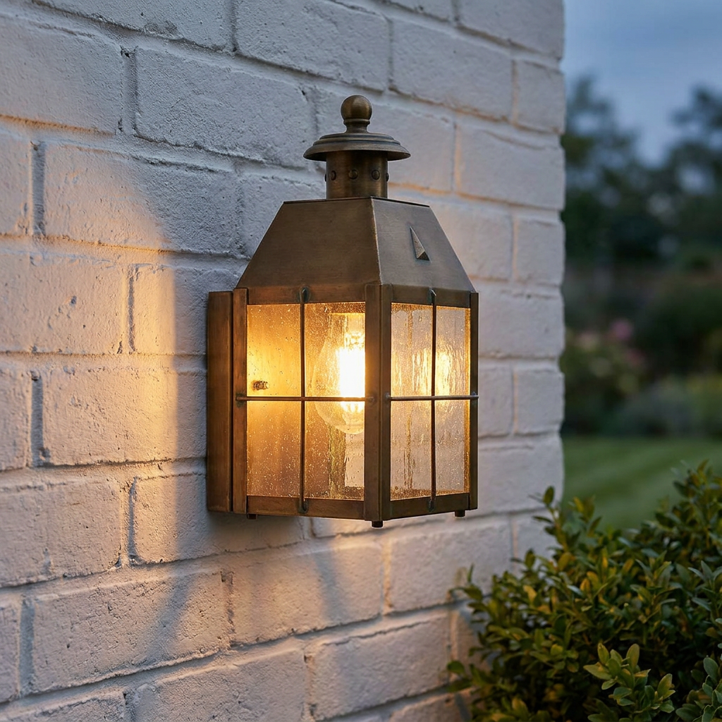 Nantucket 1 Light Extra Small Brass Outdoor Wall Lantern