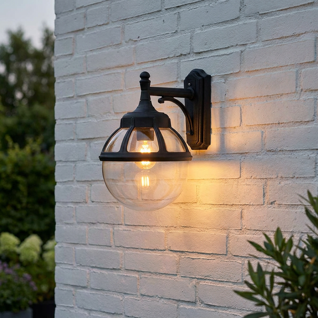 Norlys Bologna 1 Light Black Outdoor Down Wall Light