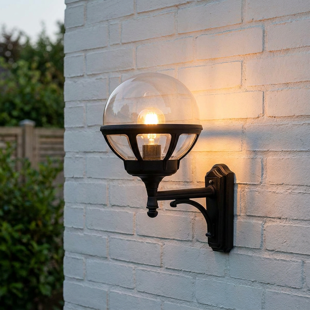 Norlys Bologna 1 Light Black Outdoor Up Wall Light