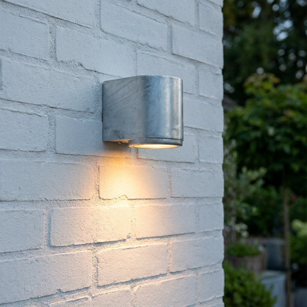 Norlys Mandal 1 Light Outdoor Down Wall Light Galvanized